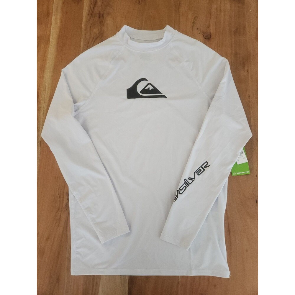 NWT Quiksilver All Time Long Sleeve Rashguard White Men’s XL Surf Tee